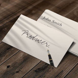 Free Handwriting Script Producer Business Card