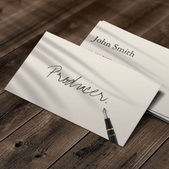 Free Handwriting Script Producer Business Card (Creator Uploaded)
