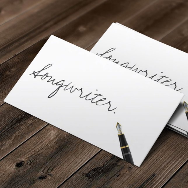 Free Handwriting Script Songwriter Business Card (Creator Uploaded)