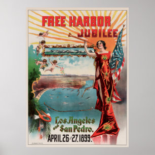 Free Harbour Jubilee, Los Angeles and San Pedro. Poster