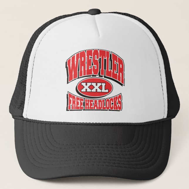 Free Headlocks Wrestling Trucker Hat (Front)