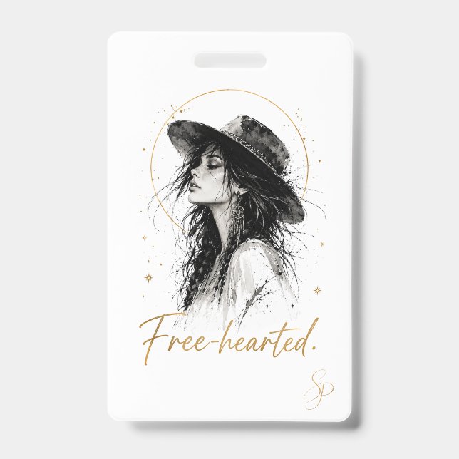 Free-hearted. Special Edition Badge | Boho Art  (Front)