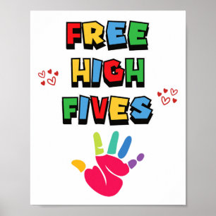 Free High Fives Funny Colourful Hand Signs Kids Bo