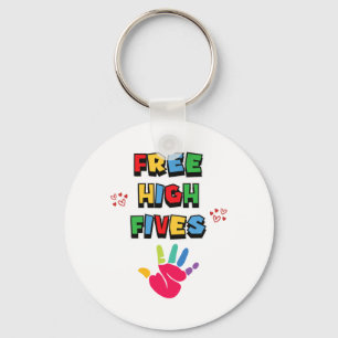 Free High Fives Funny Colourful Hand Signs Kids Bo Keychain