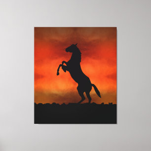 Free Horse At Sunset Canvas Print