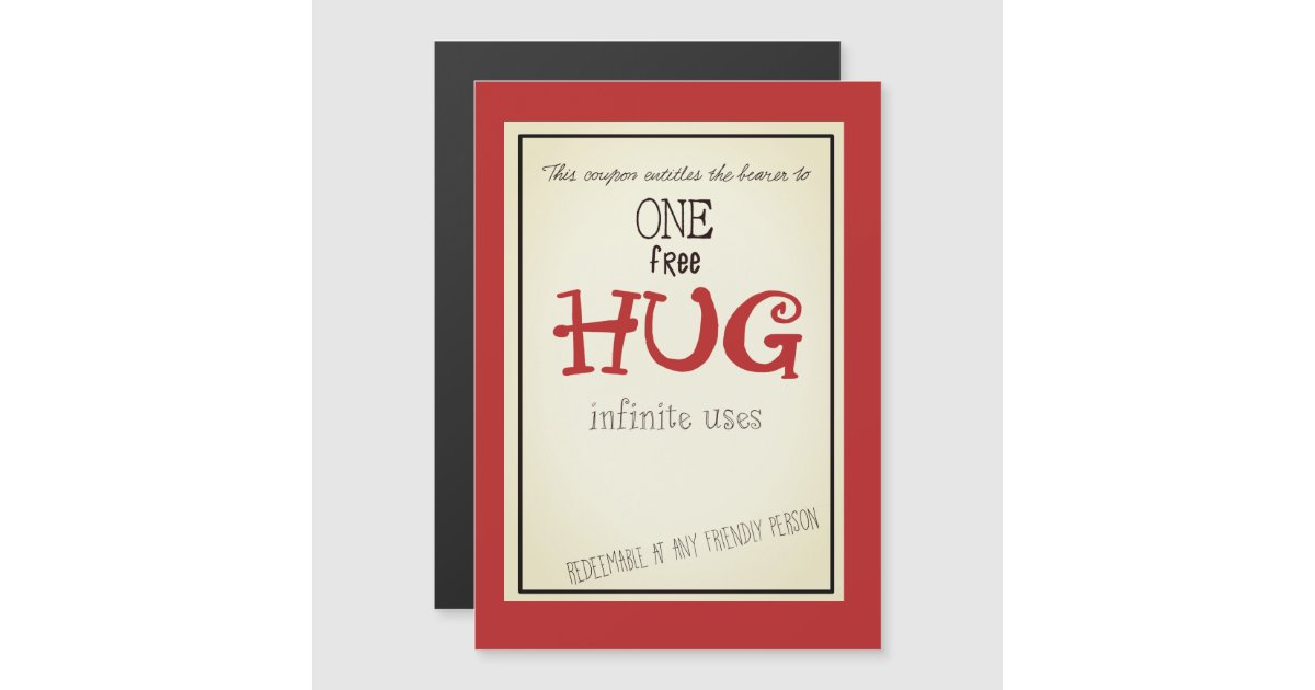 free hug coupon, invitation Zazzle