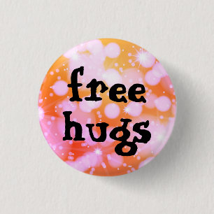 free hugs 1 inch round button