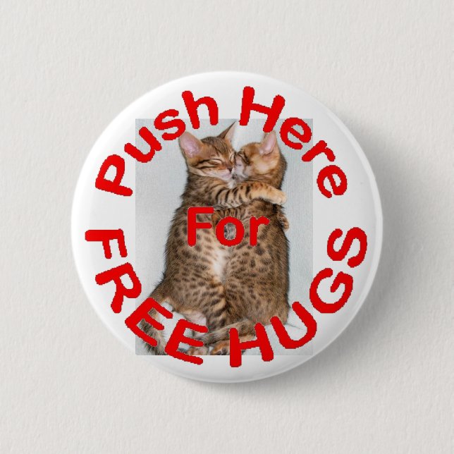 Free Hugs 2 Inch Round Button (Front)