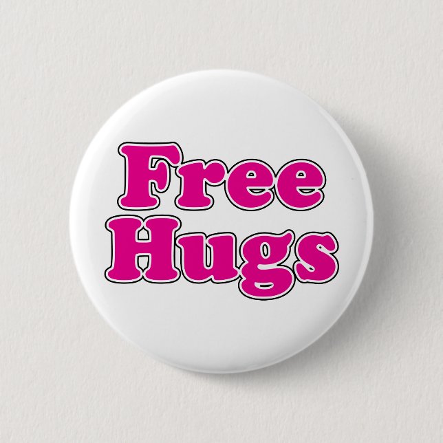 Free Hugs 2 Inch Round Button (Front)