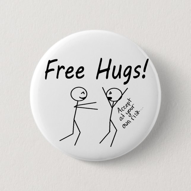Free Hugs 2 Inch Round Button (Front)