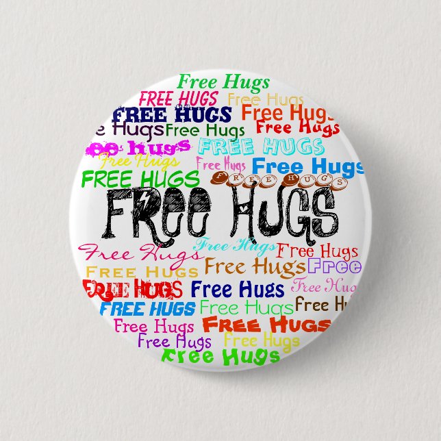Free Hugs 2 Inch Round Button (Front)