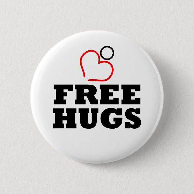 Free Hugs 2 Inch Round Button (Front)