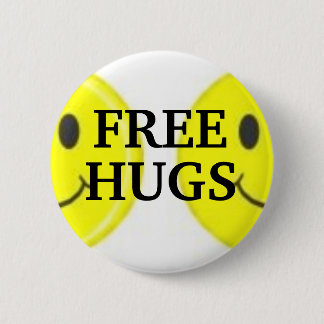 , FREE, HUGS 2 INCH ROUND BUTTON