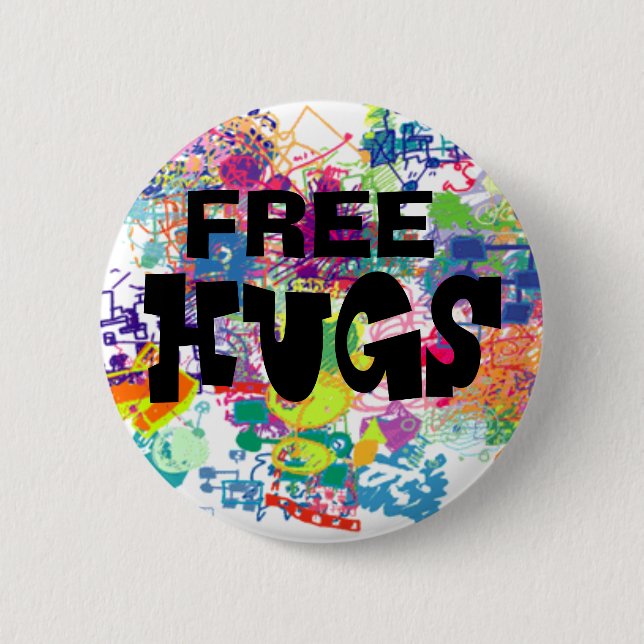 Free Hugs 2 Inch Round Button (Front)