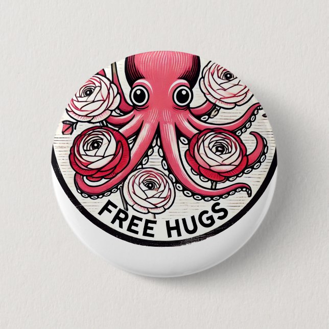 Free Hugs                                          2 Inch Round Button (Front)