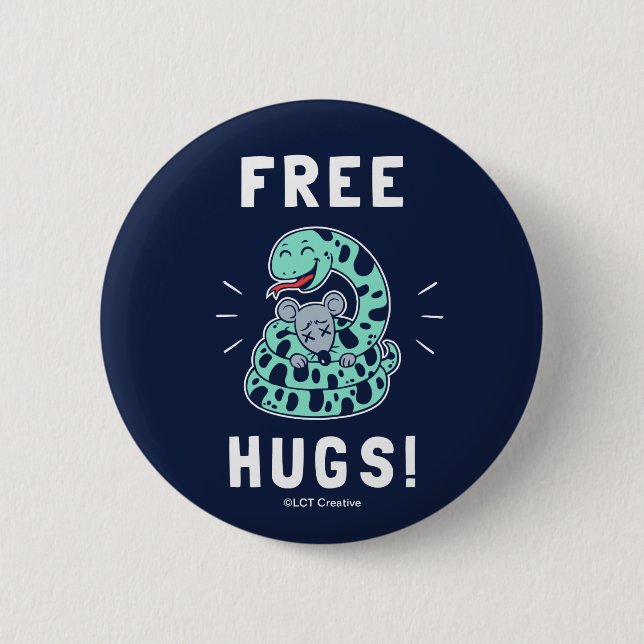 Free Hugs 2 Inch Round Button (Front)