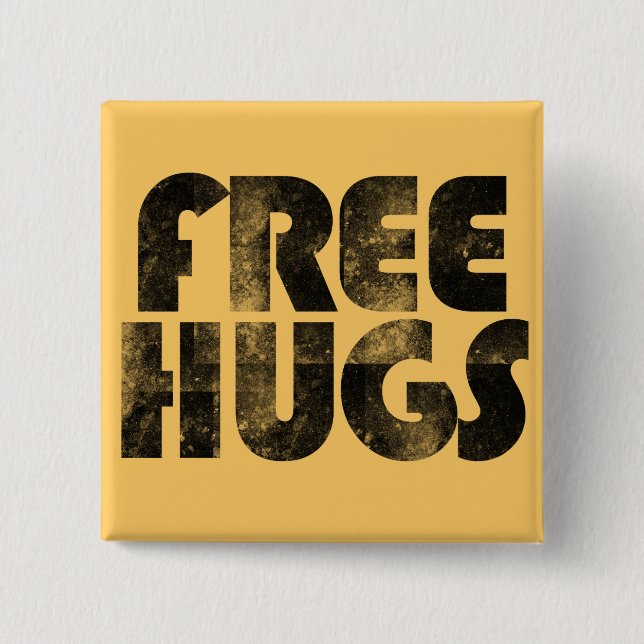 Free Hugs 2 Inch Square Button (Front)
