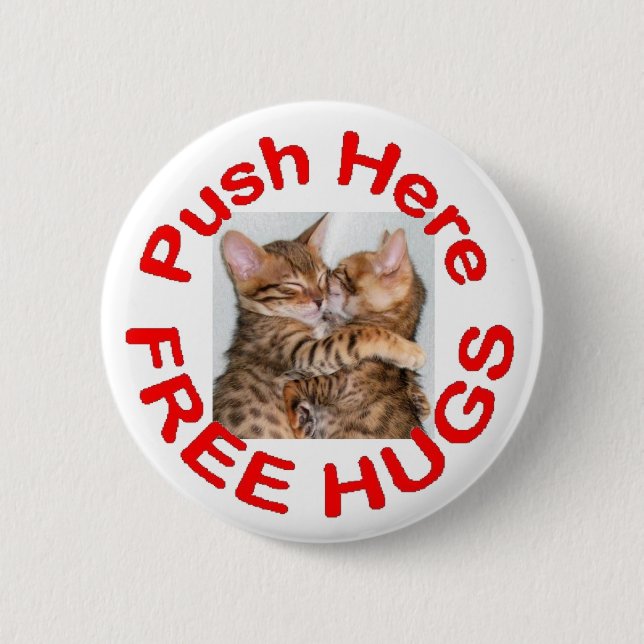 Free Hugs 3 2 Inch Round Button (Front)