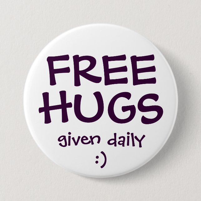 FREE HUGS 3 INCH ROUND BUTTON (Front)