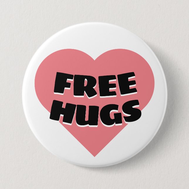 Free Hugs 3 Inch Round Button (Front)