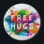 FREE HUGS! 4 INCH ROUND BUTTON<br><div class="desc">Over-sized "free hugs" button!</div>