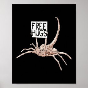Free Hugs Alien Vintage Design For Men Women Girl  Poster