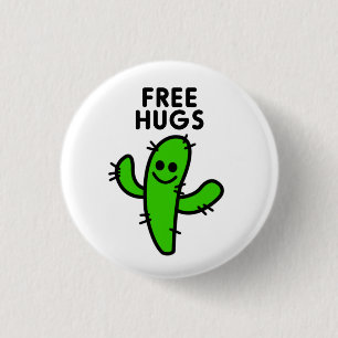 Free Hugs Cactus Funny 1 Inch Round Button