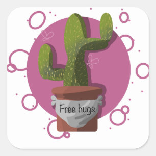 Free hugs cactus Sticker