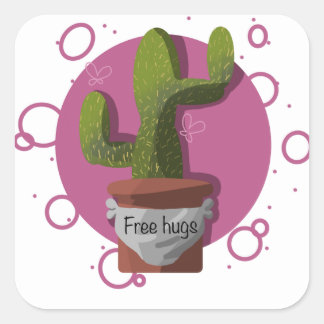 Free hugs cactus Sticker