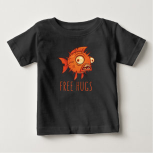 Free Hugs Cartoon Blowfish Baby T-Shirt