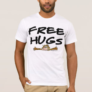 Free Hugs Cartoon Monkey T Shirt