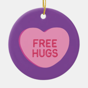 Free Hugs Ceramic Ornament