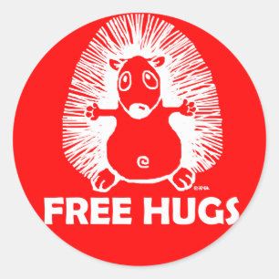 Free hugs classic round sticker