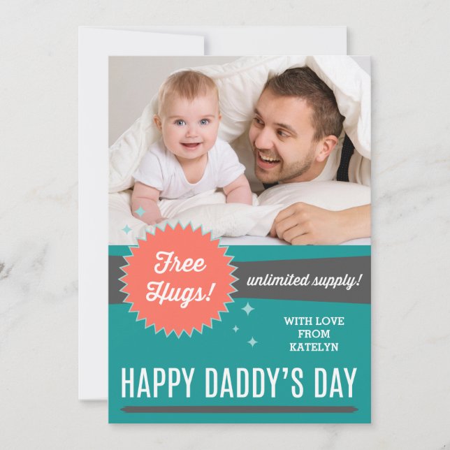 Free Hugs Father's Day Flat Card (Front)
