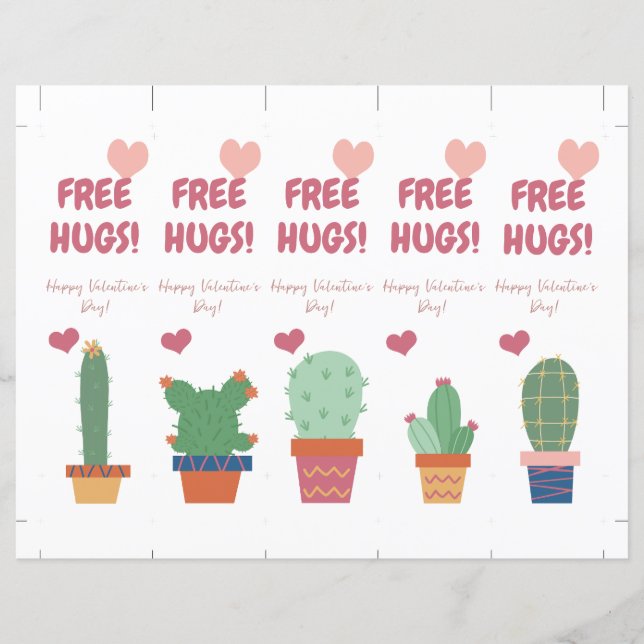 Free Hugs!  Funny Valentine's Day Bookmark (Front)