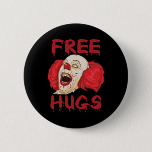 Free Hugs Halloween Evil Killer Scary Clown Horror 2 Inch Round Button