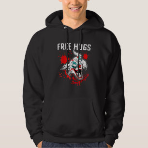 Free Hugs Halloween Evil Killer Scary Clown Horror Hoodie