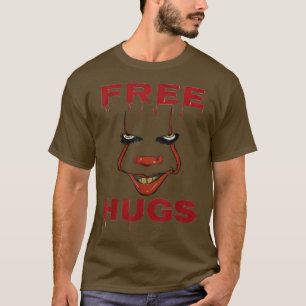 Free Hugs Halloween Evil Killer Scary Clown Horror T-Shirt