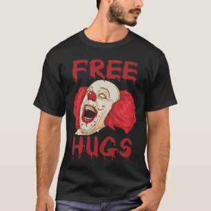 Free Hugs Halloween Evil Killer Scary Clown Horror T-Shirt