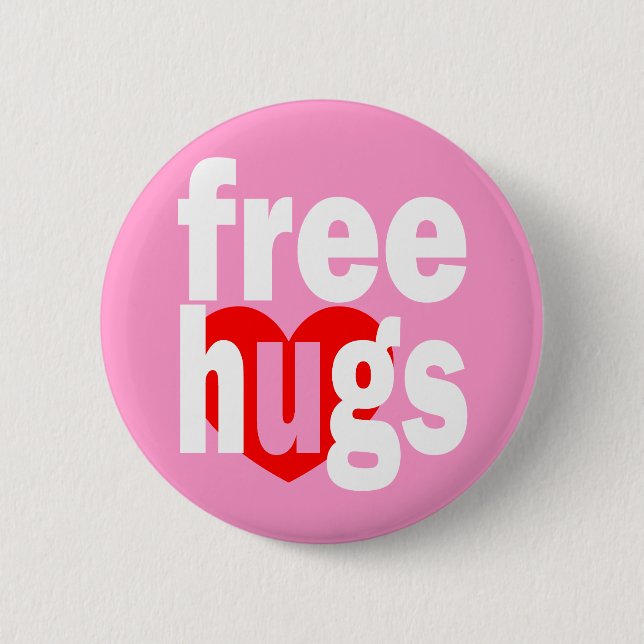 free hugs heart 2 inch round button (Front)