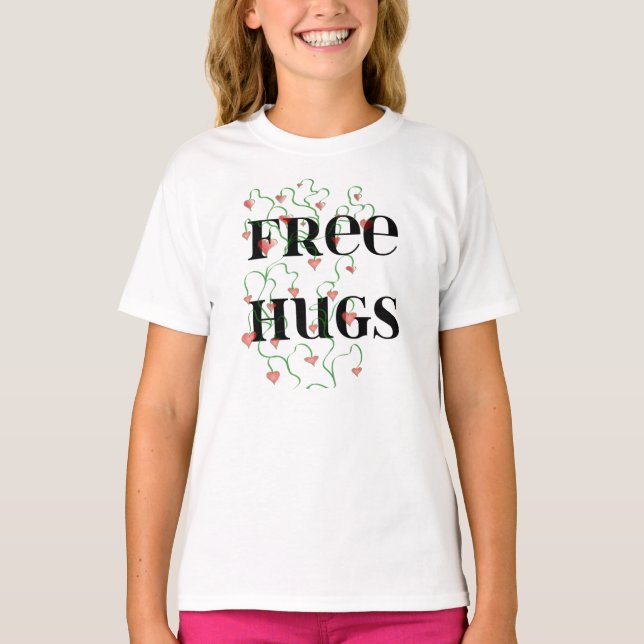 Free Hugs Hearts T-Shirt (Front)
