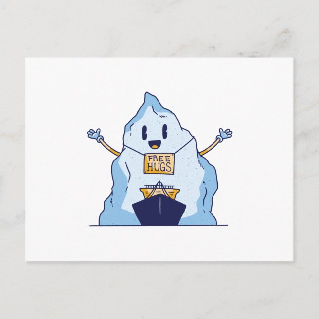Free hugs iceberg postcard (Front)