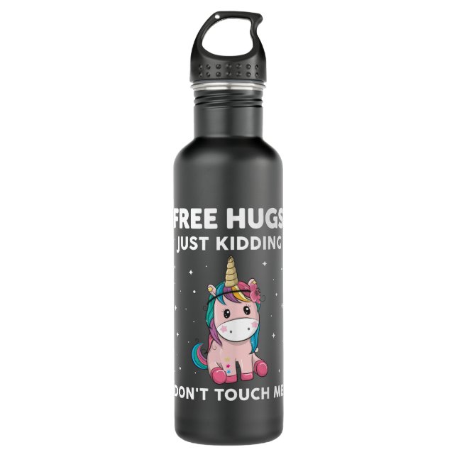 Free Hugs Just Kidding Dont Touch Me 710 Ml Water Bottle (Front)