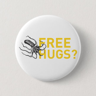 Free hugs octopus 2 inch round button