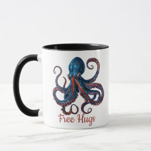 Free Hugs Octopus Mug - Funny Custom Coffee Cup