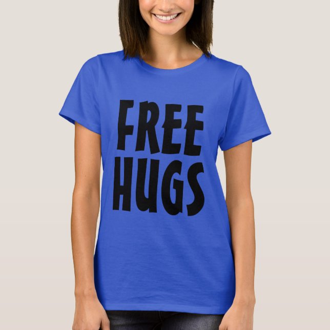 Free Hugs rainbow colour tiedye t shirts (Front)