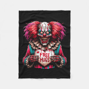 Free Hugs Scary Clown Valentine Halloween Horror Fleece Blanket