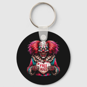 Free Hugs Scary Clown Valentine Halloween Horror Keychain