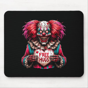 Free Hugs Scary Clown Valentine Halloween Horror Mouse Pad