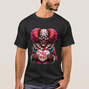 Free Hugs Scary Clown Valentine Halloween Horror T-Shirt